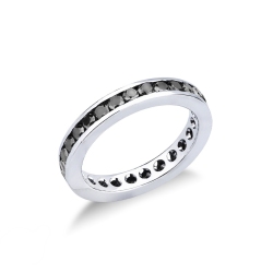 Memoire Ring schwarze Diamanten Weißgold