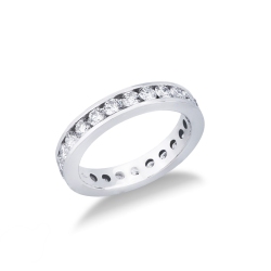Memoire Ring Weißgold mit Diamanten in einer Kanalfassung