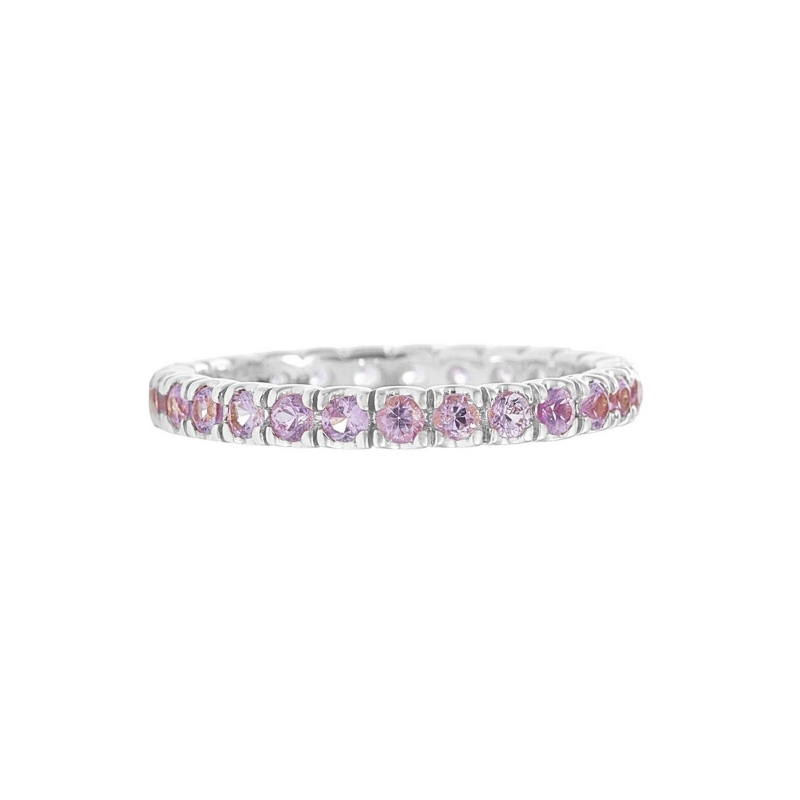 Eternity Ring aus 750er Weißgold mit rosa Saphiren Eternity Ring aus 750er Weißgold mit rosa Saphiren