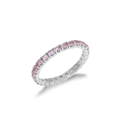 Eternity Ring aus 750er Weißgold mit rosa Saphiren