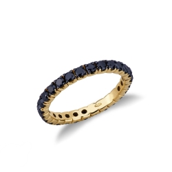 Ewigkeitsring aus Gelbgold 750 und schwarzen Diamanten