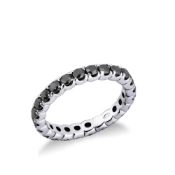 Memoire Ring Weißgold mit schwarzen Diamanten