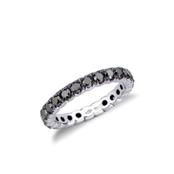 Eternity Ring Weißgold 750 schwarzen Diamanten