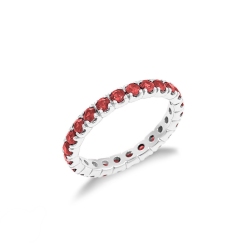 Rubin-Memoire-Ring  mit 18k Weißgoldfassung