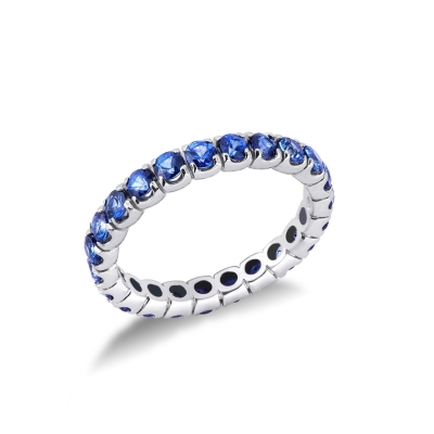 Blauer Saphir Ewigkeitsring 