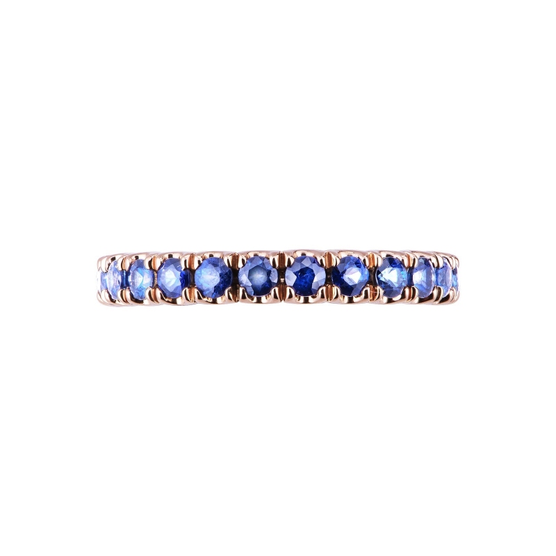 Eternity Ring aus Roségold mit blauen Saphiren