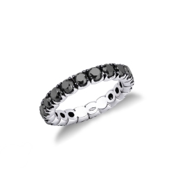 Memory Ring Weißgold mit schwarzen Diamanten
