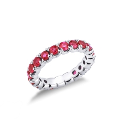 Weißgold Ewigkeit Ring mit Rubinen