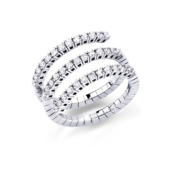 Bandring Spirale mit Diamanten aus Weißgold 18K