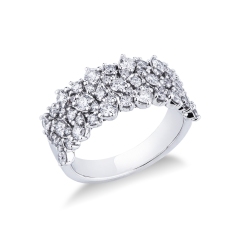 Weißgold 18k Bandring mit Diamanten