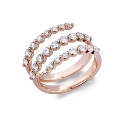 Roségold 750 Bandring mit Diamanten
