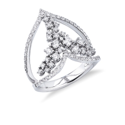 Weißgold 750 Designer Ring mit Brillanten