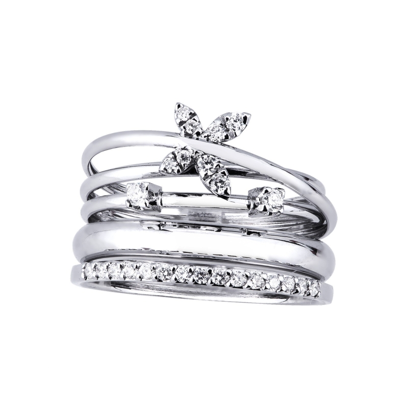 Bandring Weißgold mit Diamanten