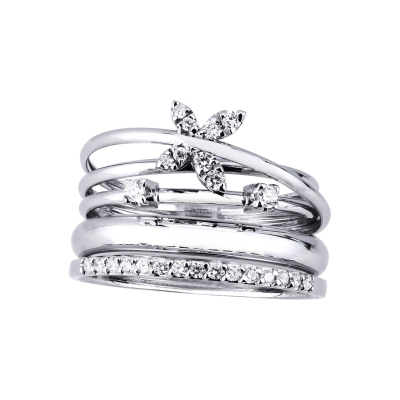 Bandring Weißgold mit Diamanten