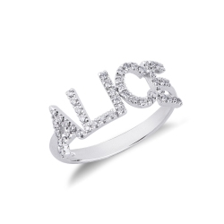 Ring mit Namen ALICE aus Diamantbuchstaben