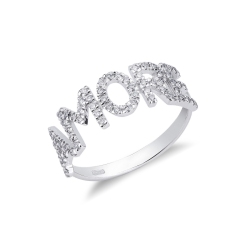 Buchstaben Ring AMORE Weißgold und Diamanten