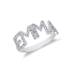 Ring mit Namen EMMA Weißgold 750 und Diamanten