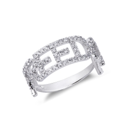 Diamant-Buchstabenring FREEDOM