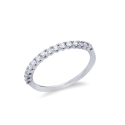 Halb Memoire Ring Weißgold 750 mit Diamanten