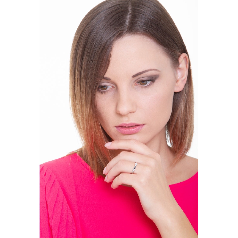 Verlobungsring Weißgold Diamant 0,15 Karat