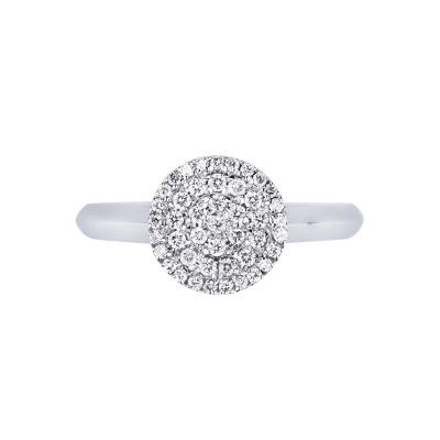 Weißgold Diamantring runde Pavé-Fassung 