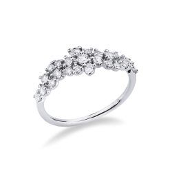 Diamantring Design Weissgold Damen