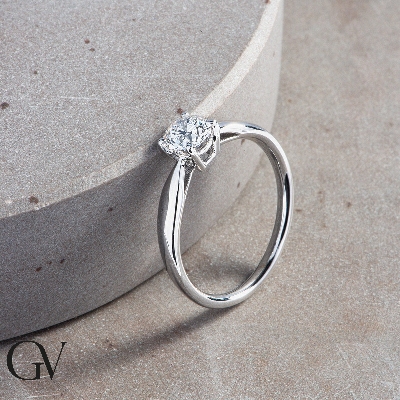 Verlobungsring Weißgold Diamant 0,70 ct