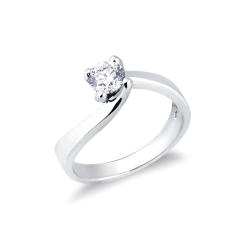 Verlobungsring Weißgold 750 mit Diamanten 0,50 ct