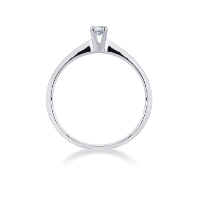 Weißgold 0,10 ct Verlobungsring mit 4 Krappen