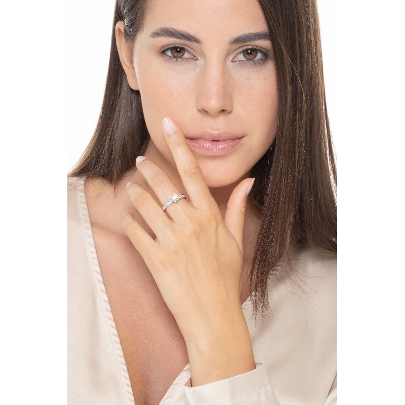 Solitär-Ring Weißgold 18K Diamant 0,7 Karat