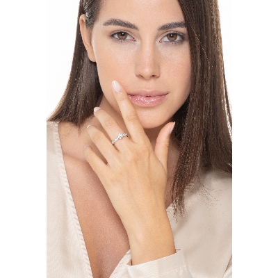 Solitär-Ring Weißgold 18K Diamant 0,7 Karat