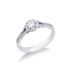 Solitär Ring 750 Weißgold