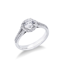 Verlobungsring Solitär 0,70 ct Weißgold 750