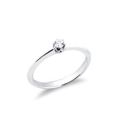 Günstiger Verlobungsring Weißgold Diamant