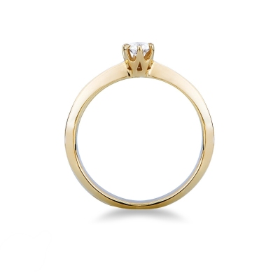 Verlobungsring aus Gelbgold 18k 0,20 ct Diamant