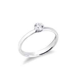 Verlobungsring Weißgold Diamant Bezel