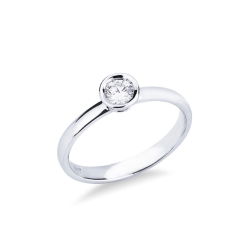 Bezel Ring Weißgold 18 Karat Verlobungsring