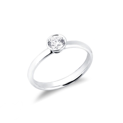 Verlobungsring mit Diamant in Weißgold