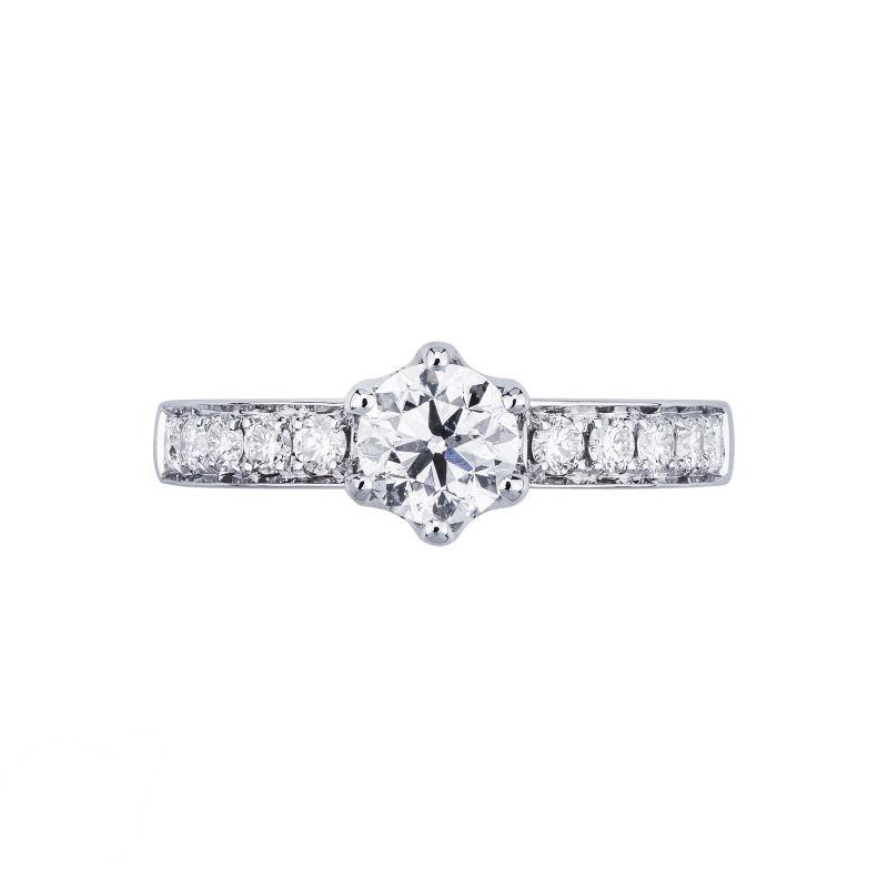 Verlobungsring aus Weißgold 18k mit einem 0,80 ct Diamant Verlobungsring aus Weißgold 18k mit einem 0,80 ct Diamant
