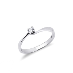 Günstiger Weißgold-Verlobungsring mit Diamanten