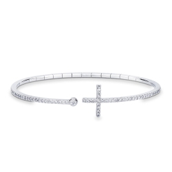 Armreif Weißgold mit Diamantkreuz