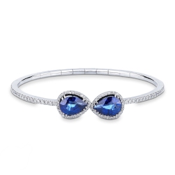 Armreif mit Saphiren und Diamanten aus Weißgold 750