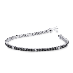 Tennisarmband Weißgold mit schwarzen und weißen Diamanten