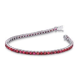18K Weißgold Rubin Tennisarmband 3,10 mm