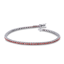 Rubin Armband Weißgold Tennis
