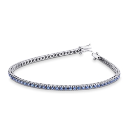Saphir Armband Tennis 750er Weißgold