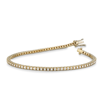 Tennisarmband aus Gelbgold 18k mit Diamanten