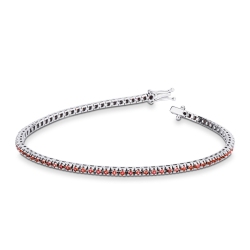 Tennisarmband 18K Weißgold mit 0,01 Karat Rubinen