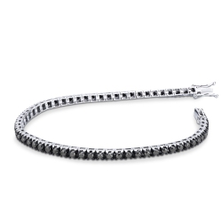 Weißgold 18K Tennisarmband ICED OUT mit schwarzen Diamanten