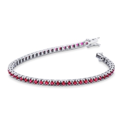 Tennis Armband Weißgold mit Rubinen
